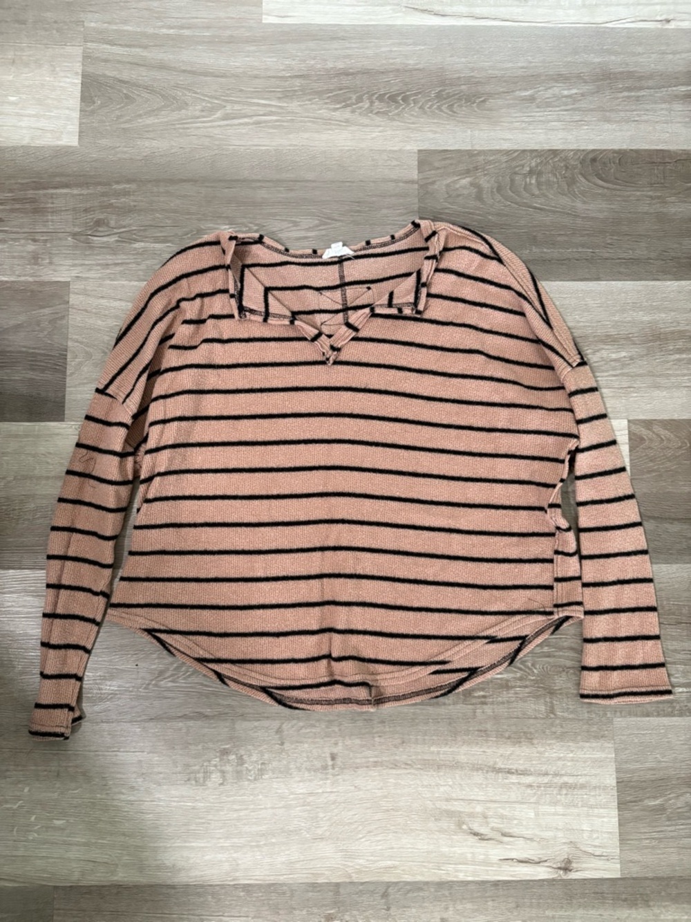 Blu Pepper Striped Long-Sleeve Knit Top. Size large